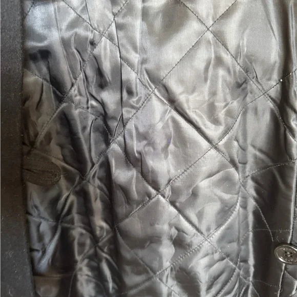 Y2K ESPRIT Wool Coat Black Peacoat for Women Vintage Black Jacket Sz L - Picture 4 of 11